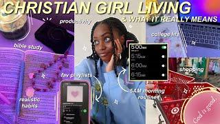 Productive Christian Girl Vlog | 5am morning, bible study, my playlist, college life, and more!