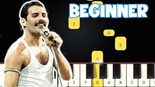 We Are The Champions - Queen | Beginner Piano Tutorial | Easy Piano