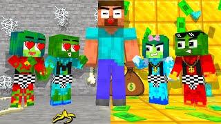 Monster School : Zombie x Squid Game RICH vs POOR FRIENDS - Minecraft Animation