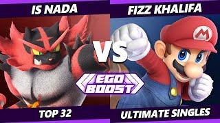 EGOBOOST - Is Nada (Incineroar, Young Link) Vs. Fizz Khalifa (Mario, Wolf) Smash Ultimate - SSBU