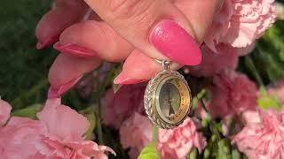 Antique Silver Compass Pendant with Rope Edge