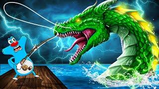 Roblox Oggy Caught A Big Dragon Fish In Fishing Go With Jack