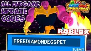 ALL *ENDGAME* UPDATE WORKING CODES IN  Superhero Simulator! (2019) (ROBLOX)