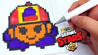 МЭГ - из ИГРЫ BRAWL STARS - MEG - РИСУНКИ ПО КЛЕТОЧКАМ -PIXEL ART