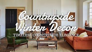 ️ An 18th-century Countryside Farmhouse Winter Decor with a Simple Rustic Interior