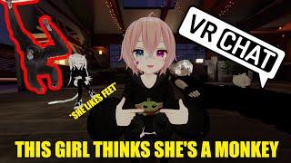 This girl thinks she's a monkey, looking for pictures of gorilla feet - VRChat