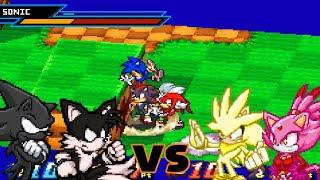 Sonic Battle - Dark Sonic/Dark Tails VS Super Silver/Burning Blaze Mod