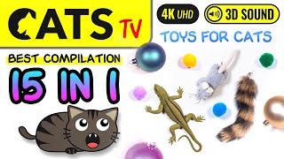 GAME FOR CATS - 15 in 1 TOYS Compilation  Game on screen for 3 hours [4K]