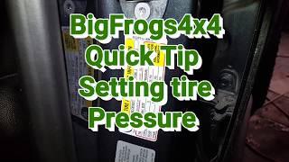 How to set tire air pressure | BigFrogs4x4 Quick Tip