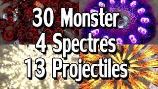 Path of Exile - 4x Raise Spectre + Sire of Shards & 13 Projectiles | 30 Different Monster