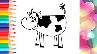 Как нарисовать корову / рисунки малышам / how to draw a cow.