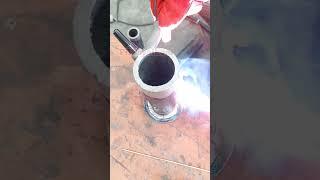 tog welding 2" pipe to blind plate joint #engineering #welding #weld