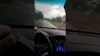 Driving in the rain. The sound of rain on the roof of the car. ASMR