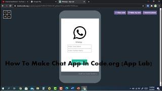 How to Make Whatspp In App Lab (code.org || by sky coding