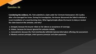 Vermont Personal Line Insurance Exam Free Practice Questions Set Two