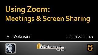 Zoom: Running a meeting & Screen Sharing