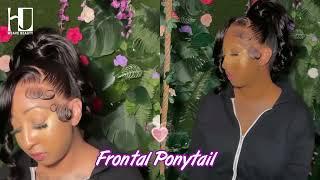 Frontal ponytail - trending style ‖ HJ WEAVE BEAUTY frontal + bundles