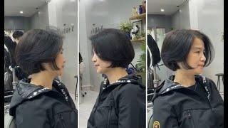 Easy Short Bob Haircut Tutorial Women With Simple Layered Bob Hair Cutting Techniques