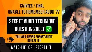 HOW TO REVISE AUDIT ??   How to study auditing ca inter and final