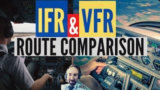 IFR vs VFR Route - [Same Flight Different Rules, Different Waypoints and Different Way Of Flying].