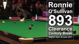 The Rocket!!! Ronnie O'Sullivan 893 Century Break English Open Snooker 2017