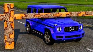 Cars vs Tree Log Trap Challenge in BeamNG Drive - BeamNG Crown - Mobil vs Log Trap