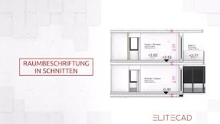 ELITECAD Architecture 16 | Parametrische Raumbeschriftung in Schnitten