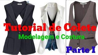 ️DIY Como fazer Colete Feminino_Costura fácil passo a passo para iniciante GisleideNovelo (Parte I)