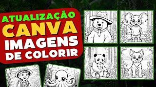 NOVO APP CANVA - Como criar imagens para LIVRO DE COLORIR  com Inteligência Artificial (GRATIS)