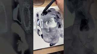 loose abstract watercolor portrait #watercolor #howtopaint #painting #arttutorial #portrait #shorts