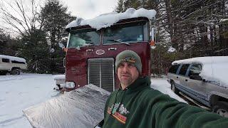 1972 Peterbilt Cabover hauls a trailer for the first time in years