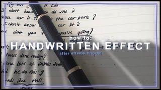 how to: handwritten text effect - after effects tutorial | klqvsluv