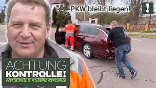 Motor versagt! PKW bleibt mitten im KREISVERKEHR stehen! | Achtung Kontrolle