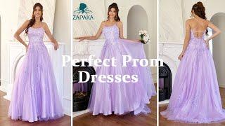 ZAPAKA Latest A-Line Spaghetti Straps Long Prom Dress - 2022 Hottest Style