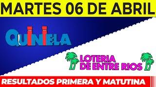 Quinielas Primera y matutina de Córdoba y Entre Rios Martes 6 de Abril