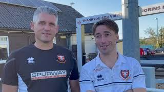 AFC Portchester boss Gav Spurway and captain Conor Bailey post-match at Downton - Sept 14, 2024