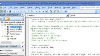 ActiveX List Box Event Procedure in Excel VBA
