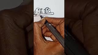 2023 easy draw cute two bird ️️ drawing please subscribe my channel