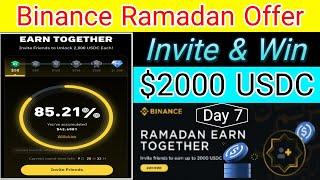 Binance Ramadan Earn Together | Refer and Win $2000 usdc Reward