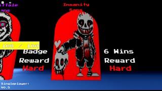 Beating Insanity Sans in Undertale Endless Route on Roblox