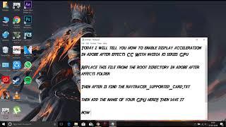 How To Enable CUDA/Display Acceleration In Adobe After Effects CC 2017 For Nvidia 10 Series GPU