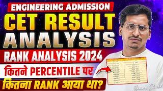 CET RESULT ANALYSIS|RANK VS PERCENTILE ANALYSIS 2024|कितने PERCENTILE पर कितना RANK आया था?|