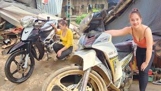 Genius girl: Repair and restore the entire YAMAHA Srius 110cc motorbike frame | Girl Mechanic