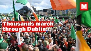 Anti-immigration protest and a counter anti-racism demonstration in Dublin city centre