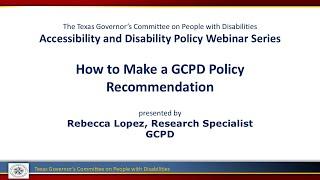 How to Make a GCPD Policy Recommendation