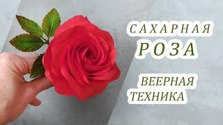 Роза из шёлковой гибкой мастики/Flexible sugar fondant rose/Rosa de fondant de azúcar flexible