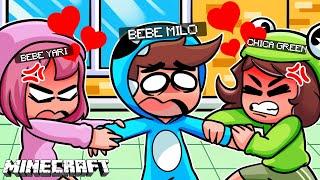 YARI CONOCE a CHICA GREEN y BEBE MILO ESTA en PROBLEMAS en MINECRAFT 