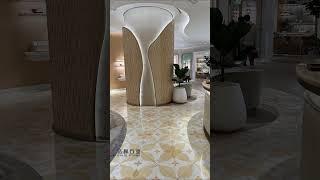 Our water-jet honey jade marble floor tile for project