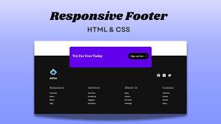 CSS Footer Design | Responsive footer using HTML and CSS