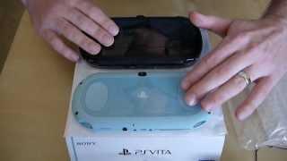 Playstation Vita 2000 System Unboxing - White / Light Blue Model with Vita 1000 Size Comparison